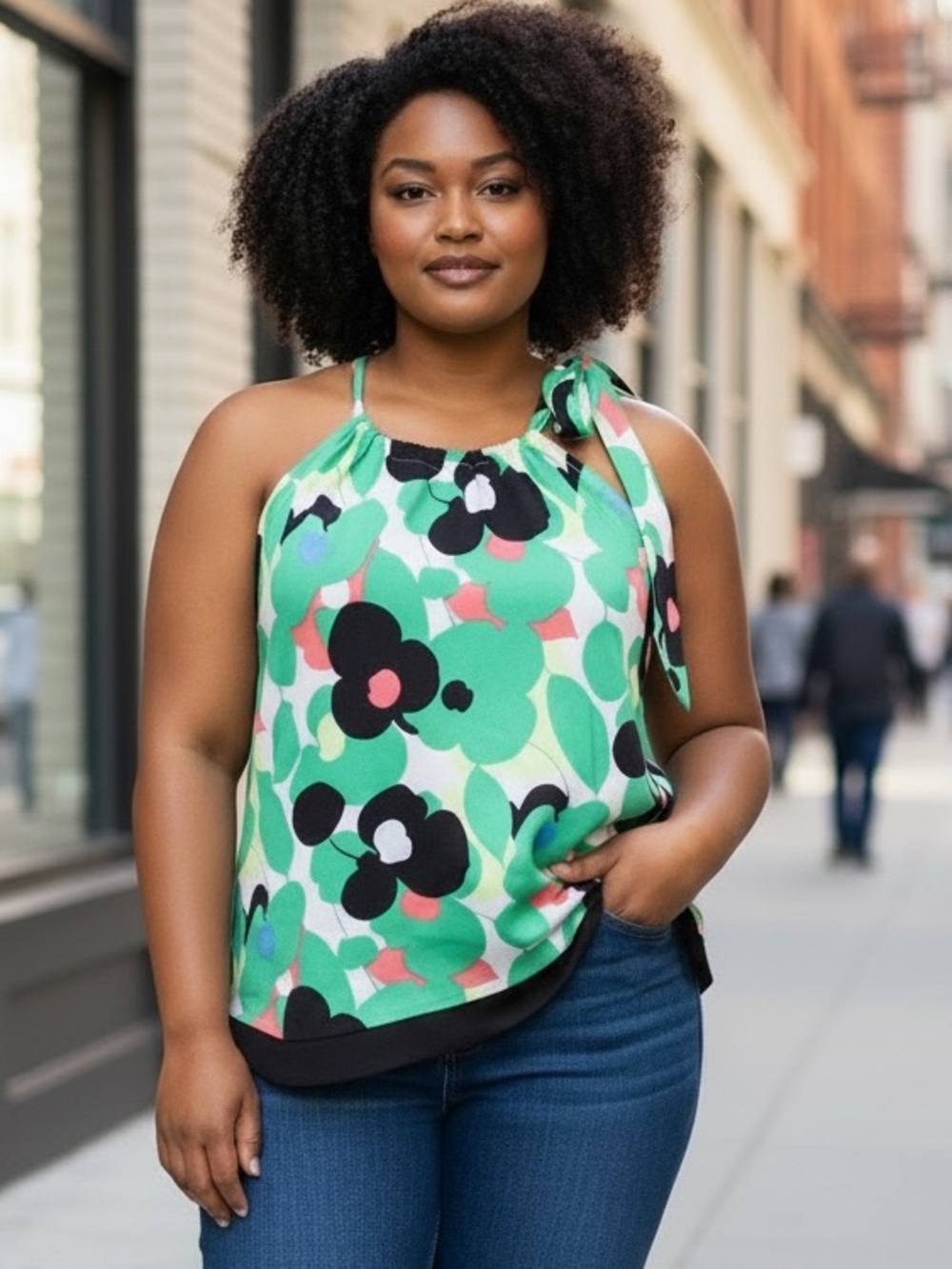 Flowered Asymmetrical Blouse